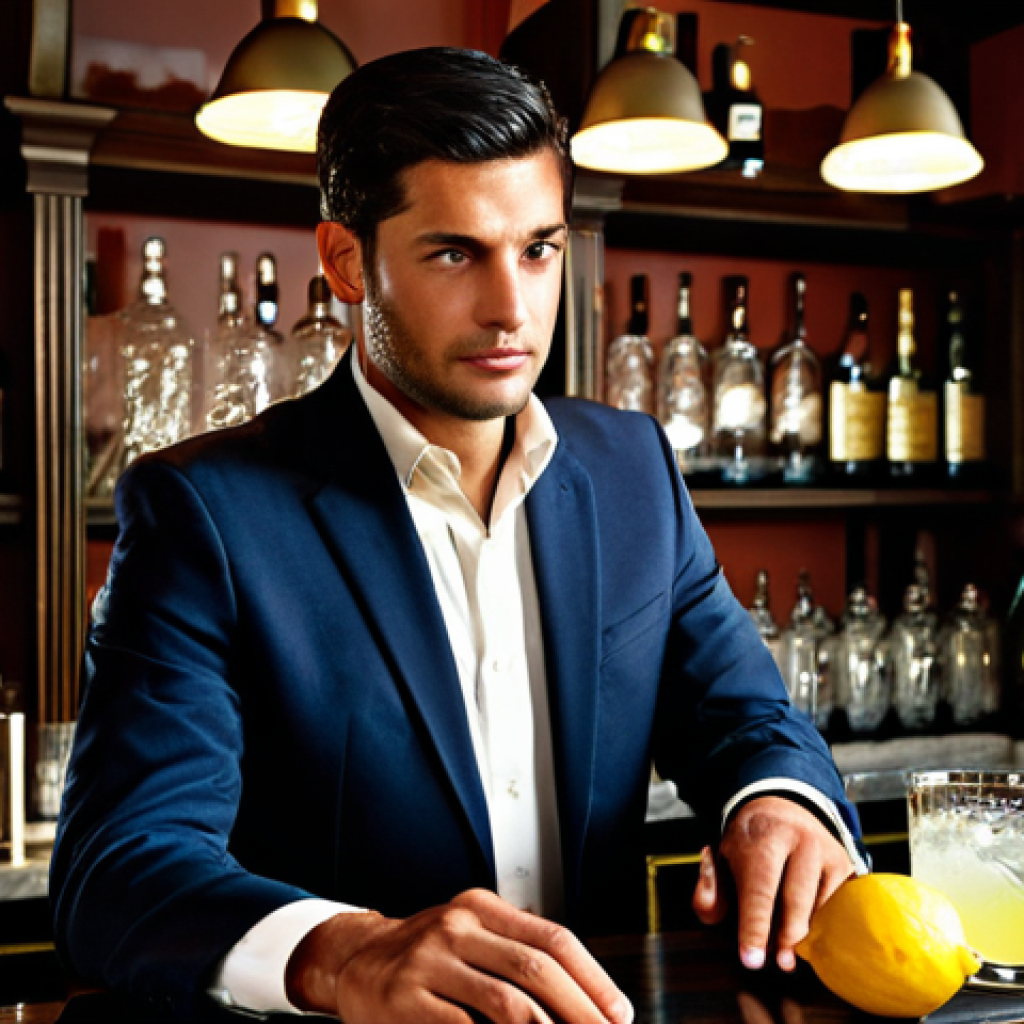 Ethical Bartender**

"A professional bartender, fully clothed in appropriate bar attire, carefully refusing to serve an additional alcoholic drink to a slightly inebriated customer. The scene takes place in a warmly lit, upscale bar setting with a variety of bottles in the background. The bartender is offering a glass of sparkling water with a slice of lemon instead. Safe for work, appropriate content, perfect anatomy, natural proportions, professional, modest, responsible service of alcohol, well-formed hands."

**