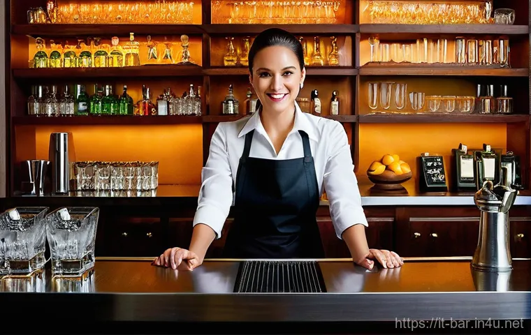 바텐더 실기 시험 준비 체크리스트 - **Prompt 1: The Art of Mise en Place**
    A high-resolution, realistic photograph of a professional...