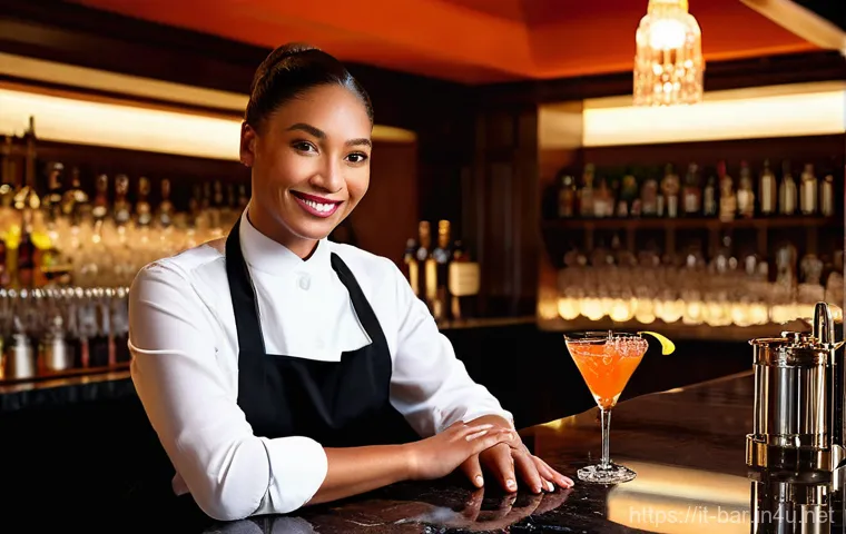 바텐더 실기 시험 준비 체크리스트 - **Prompt 2: Dynamic Skill and Precision**
    A cinematic, dynamic shot of a skilled male bartender,...