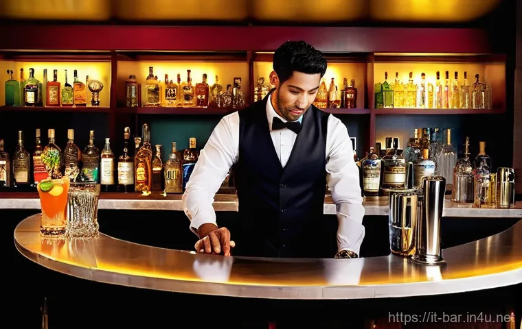 바텐더로서의 글로벌 취업 사례 - **Prompt 1: "Aspiring Bartender's Study Journey"**
    A focused, ethnically ambiguous young person,...