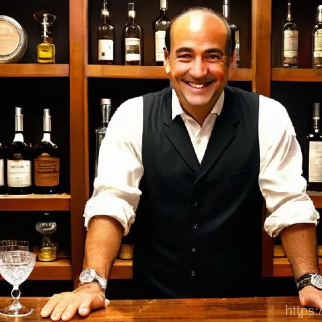 바텐더와 플레어 바텐딩 차이 - **Prompt: The Florentine Master of Classic Mixing**
"A sophisticated Italian male bartender, in ...