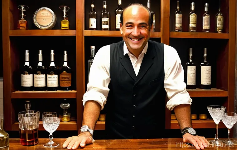 바텐더와 플레어 바텐딩 차이 - **Prompt: The Florentine Master of Classic Mixing**
"A sophisticated Italian male bartender, in ...