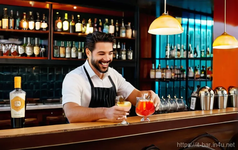 바텐더의 대인 관계 스킬 - **Empathetic Listening at an Italian Bar:** A professional and warm-hearted bartender, either male o...