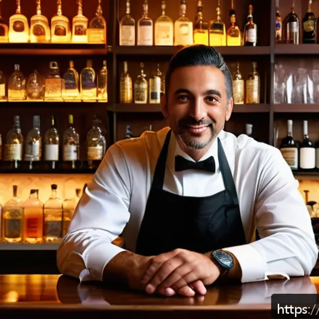 바텐더 직업 선택의 현실 - A vibrant Italian cocktail bar scene at dusk, featuring a skilled bartender creatively mixing colorf...